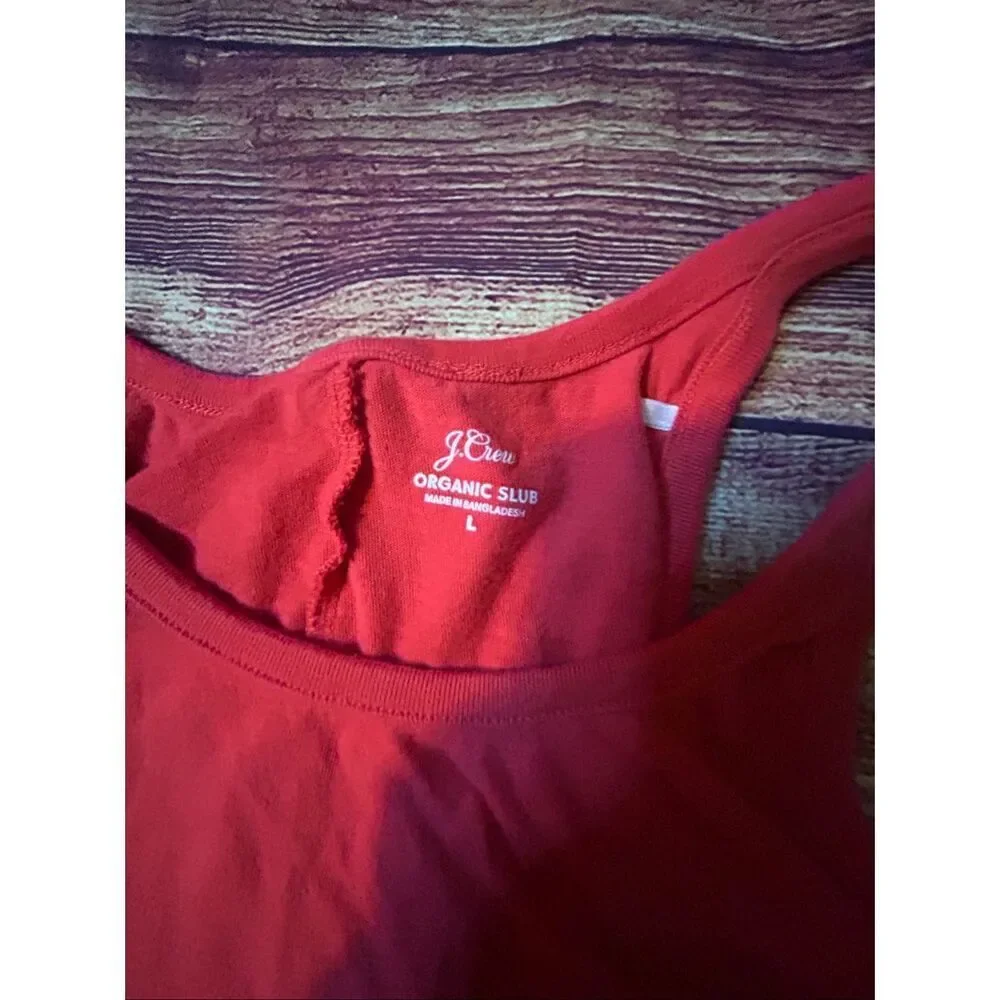 J. Crew Organic Slub Tank Red Size L